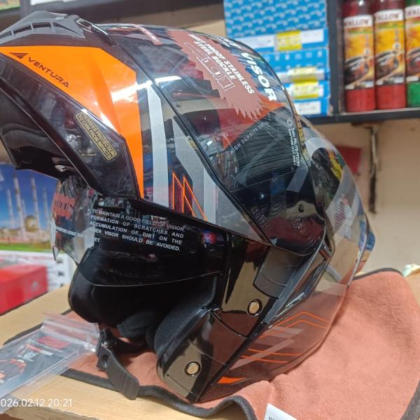 STUDDS TROOPER DV Orange Black Flip-Up Modular Helmet (ISI & DOT Certified)