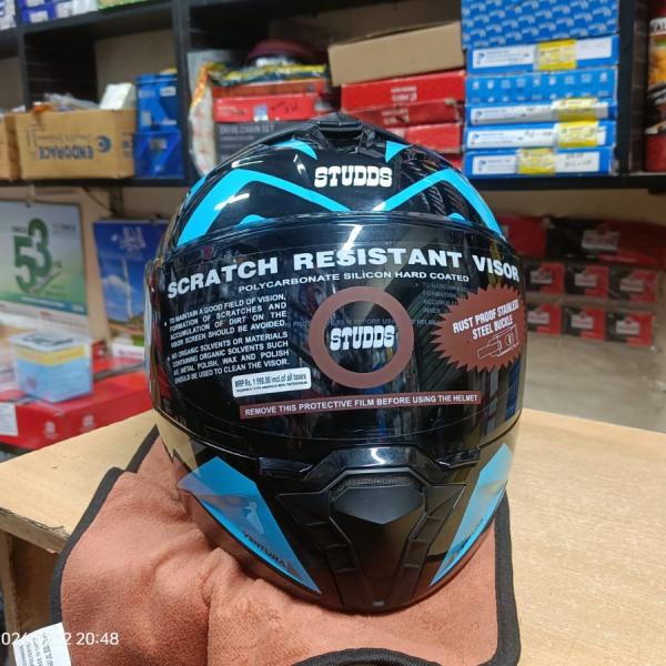 STUDDS TROOPER DV Blue Black Flip-Up Modular Helmet (ISI & DOT Certified)