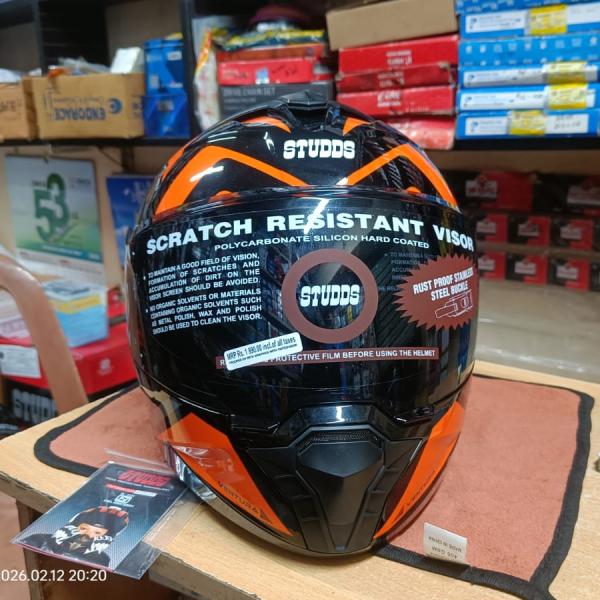 STUDDS TROOPER DV Orange Black Flip-Up Modular Helmet (ISI & DOT Certified)