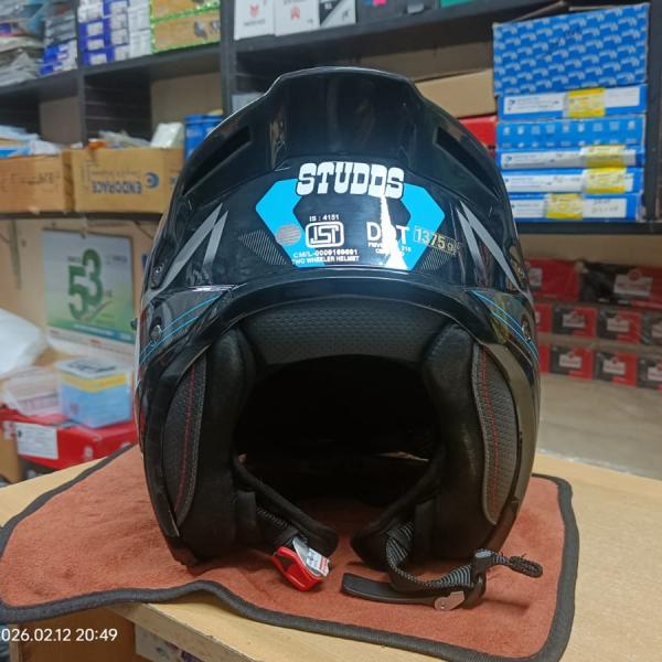 STUDDS TROOPER DV Blue Black Flip-Up Modular Helmet (ISI & DOT Certified)