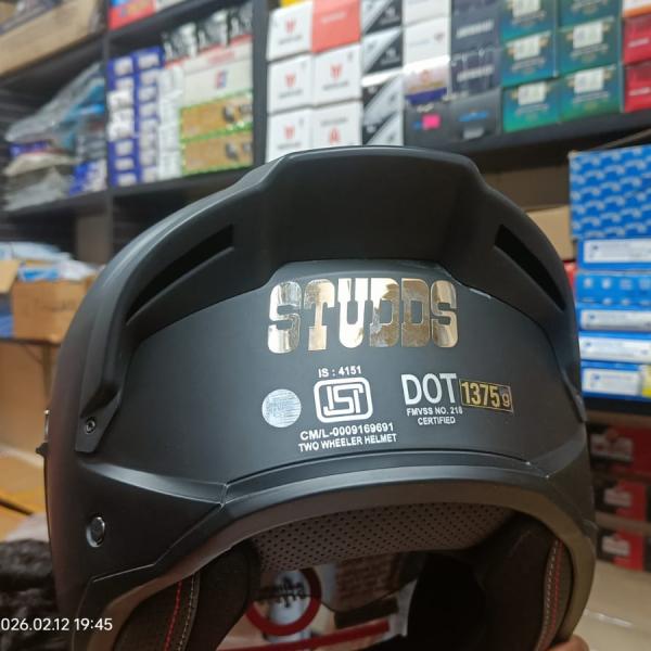 STUDDS TROOPER DV Matt Black Flip-Up Modular Helmet (ISI & DOT Certified)