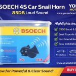 BSOECH 4S Car Snail Horn – 85DB Loud Sound