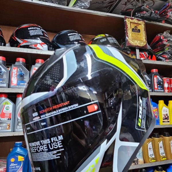 Vega Bolt Tron Full Face Riding Helmet – Black Green