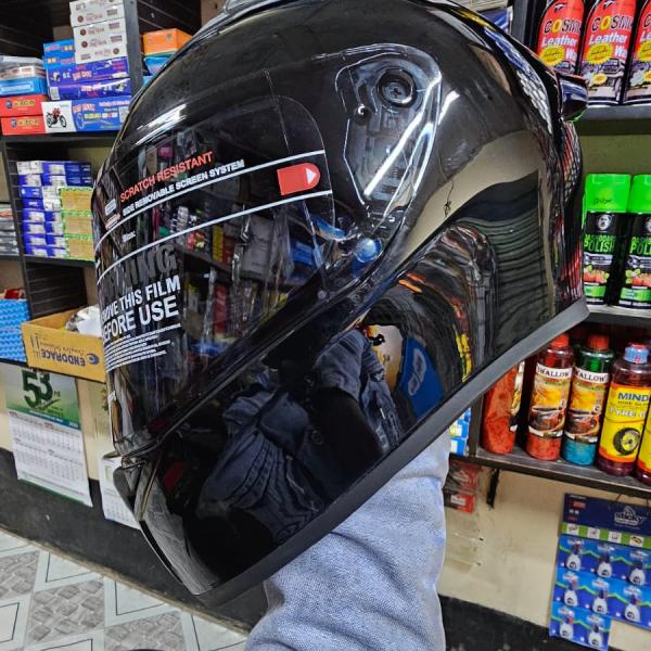 Vega Bolt Full Face Riding Helmet – Glossy Black