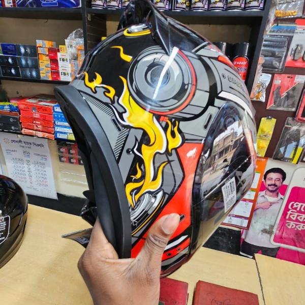 Vega Bolt Superhero Full Face Helmet – Black Red