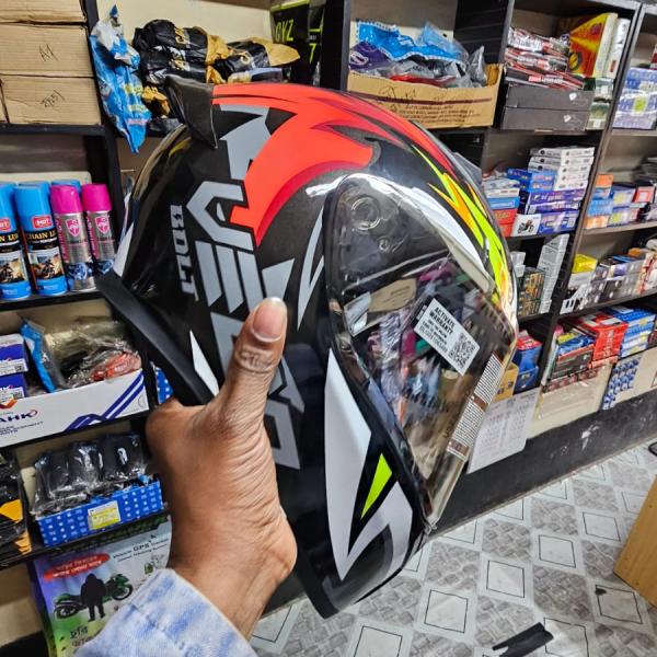 Vega Bolt SpeedX Full Face Helmet – Dull Black Red