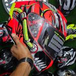 Ignyte IGN-4 Trever Full Face Helmet in the Glossy Fluo Red graphics version