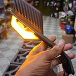 Premium Stealth Winglet / Blade Rotating Rear View Mirror with Integrated LED Turn Signal Indicator